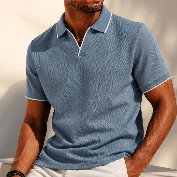 Rutledge | Tipped Open-Collar Polo
