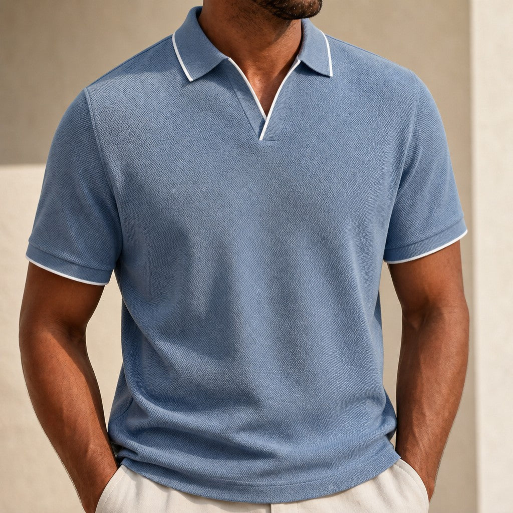 Rutledge | Tipped Open-Collar Polo