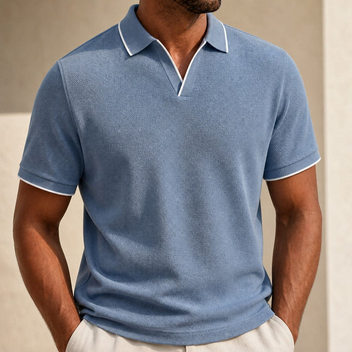 Rutledge | Tipped Open-Collar Polo
