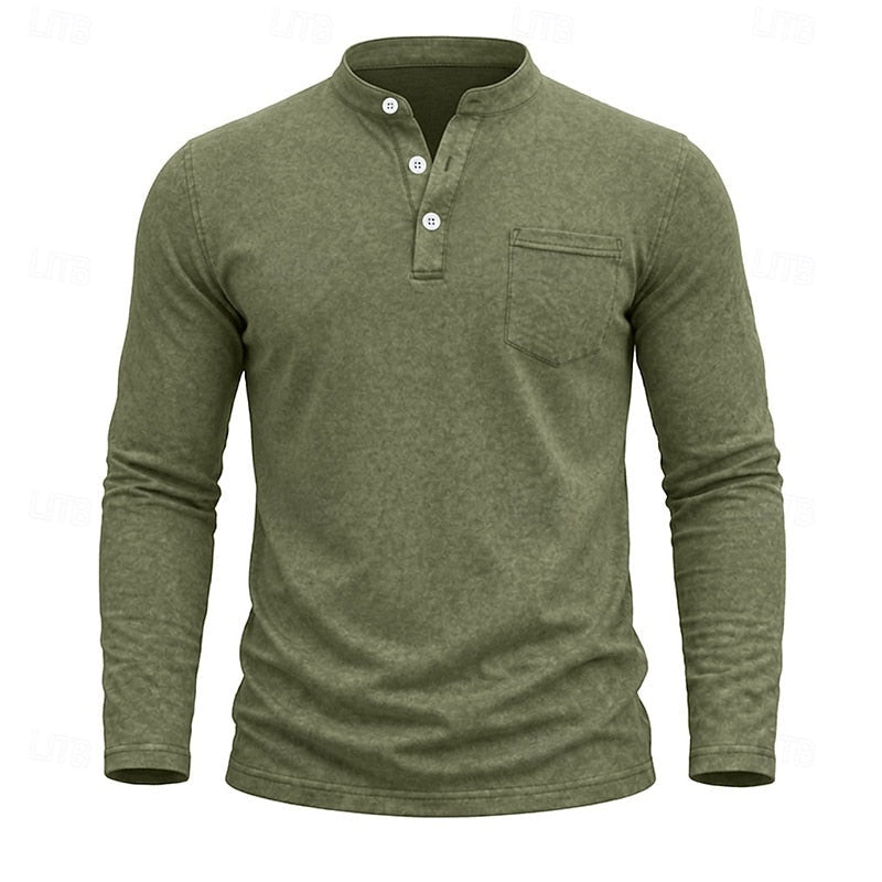 Quentin | Classic Long-Sleeve Henley Shirt