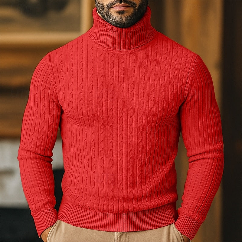 Curtis | Cable Knit Turtleneck Sweater