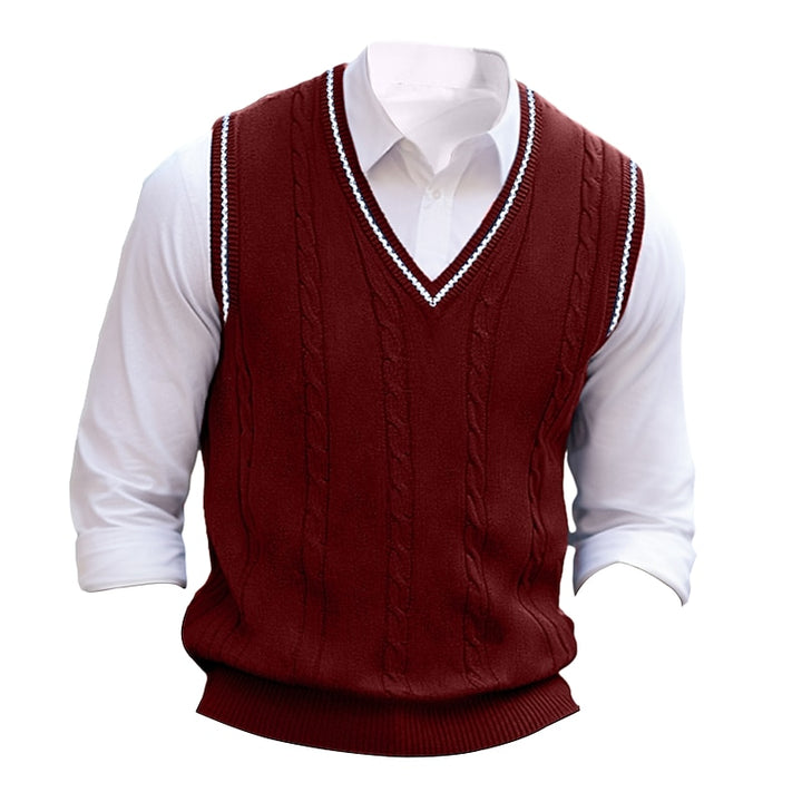 Arthur | Cable Knit V-Neck Sweater Vest