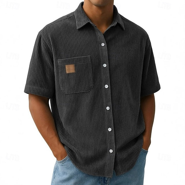 Alan | Men's Corduroy Short Sleeve Shirt