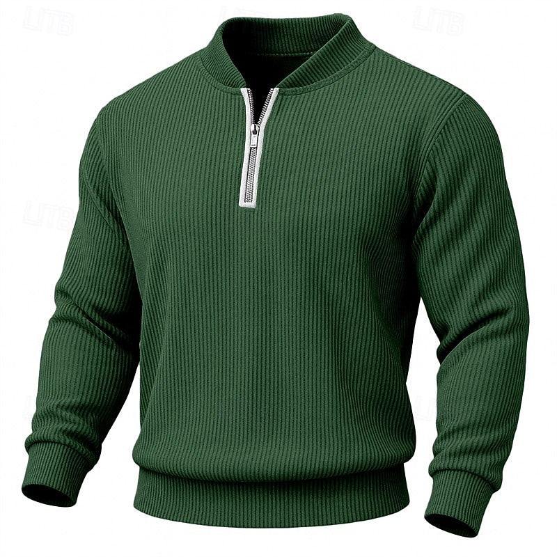 Emerson | Ribbed Quarter-Zip Pullover