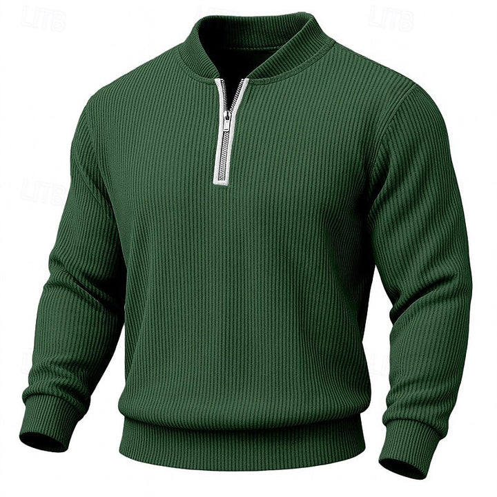 Emerson | Ribbed Quarter-Zip Pullover