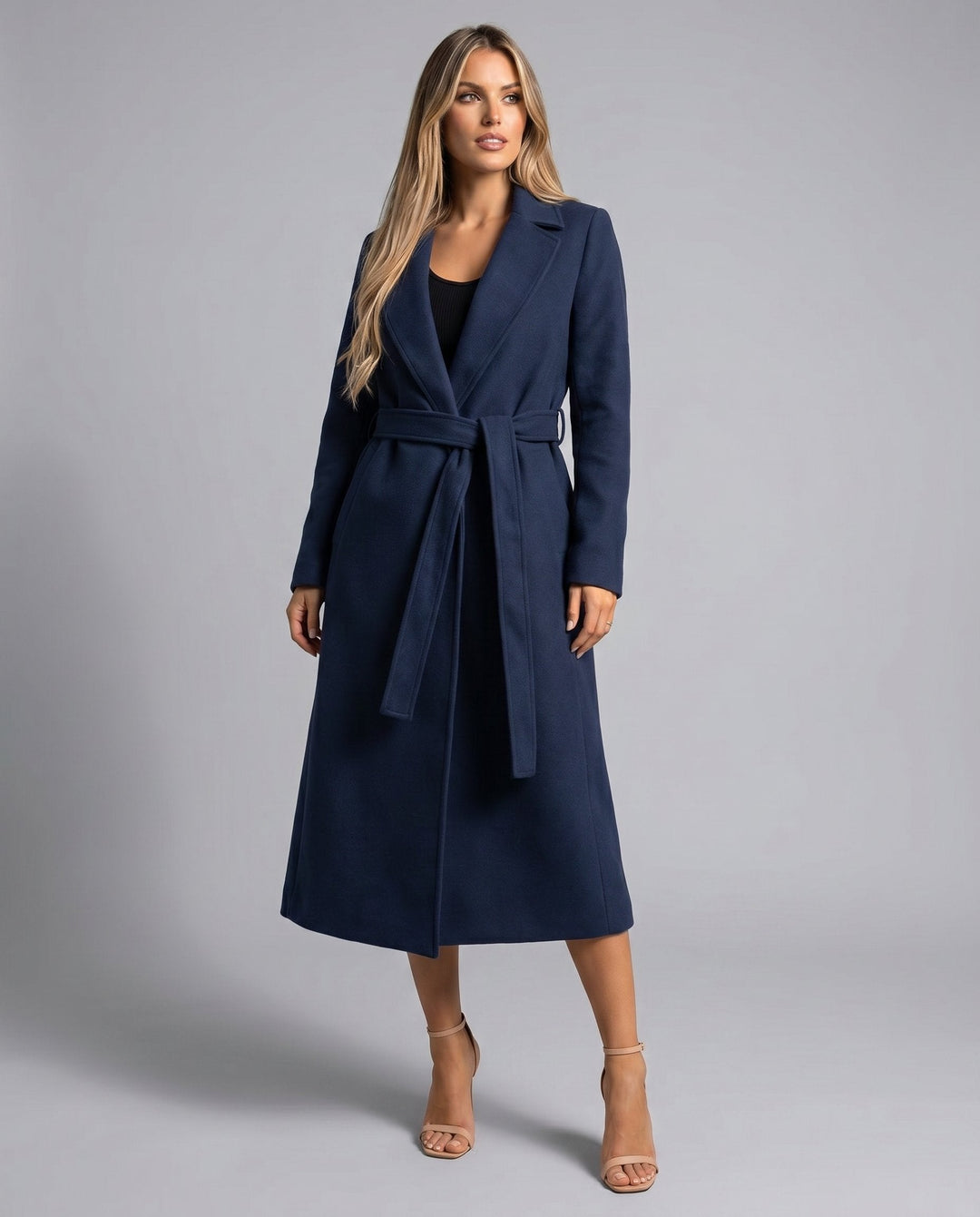 Josie | Belted Long Lapel Coat