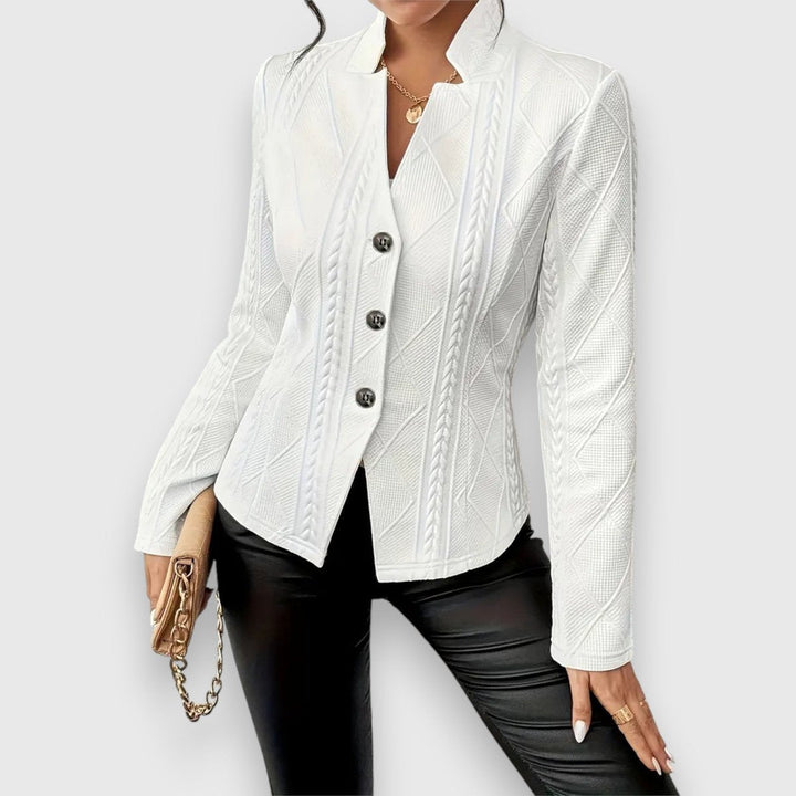 Bernadine | Textured Cable-Knit Button Jacket