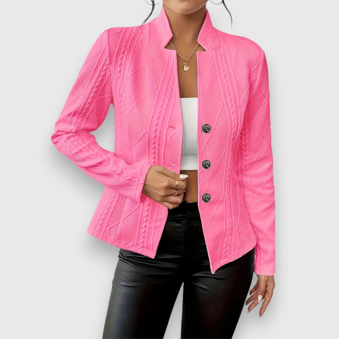 Bernadine | Textured Cable-Knit Button Jacket