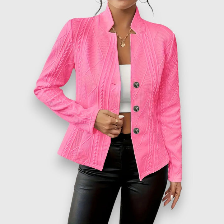 Cecilia | Textured Cable-Knit Button-Front Cardigan