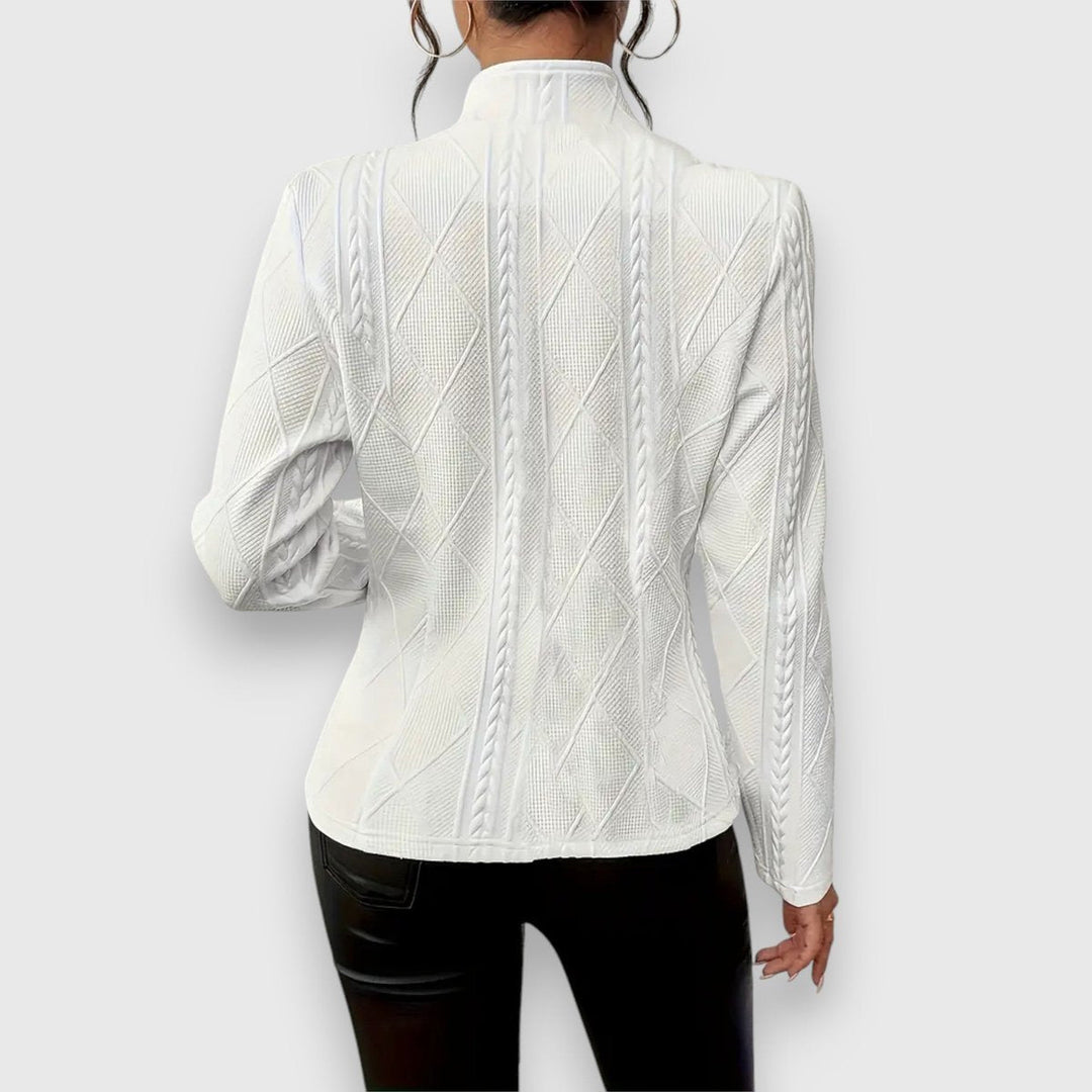 Cecilia | Textured Cable-Knit Button-Front Cardigan