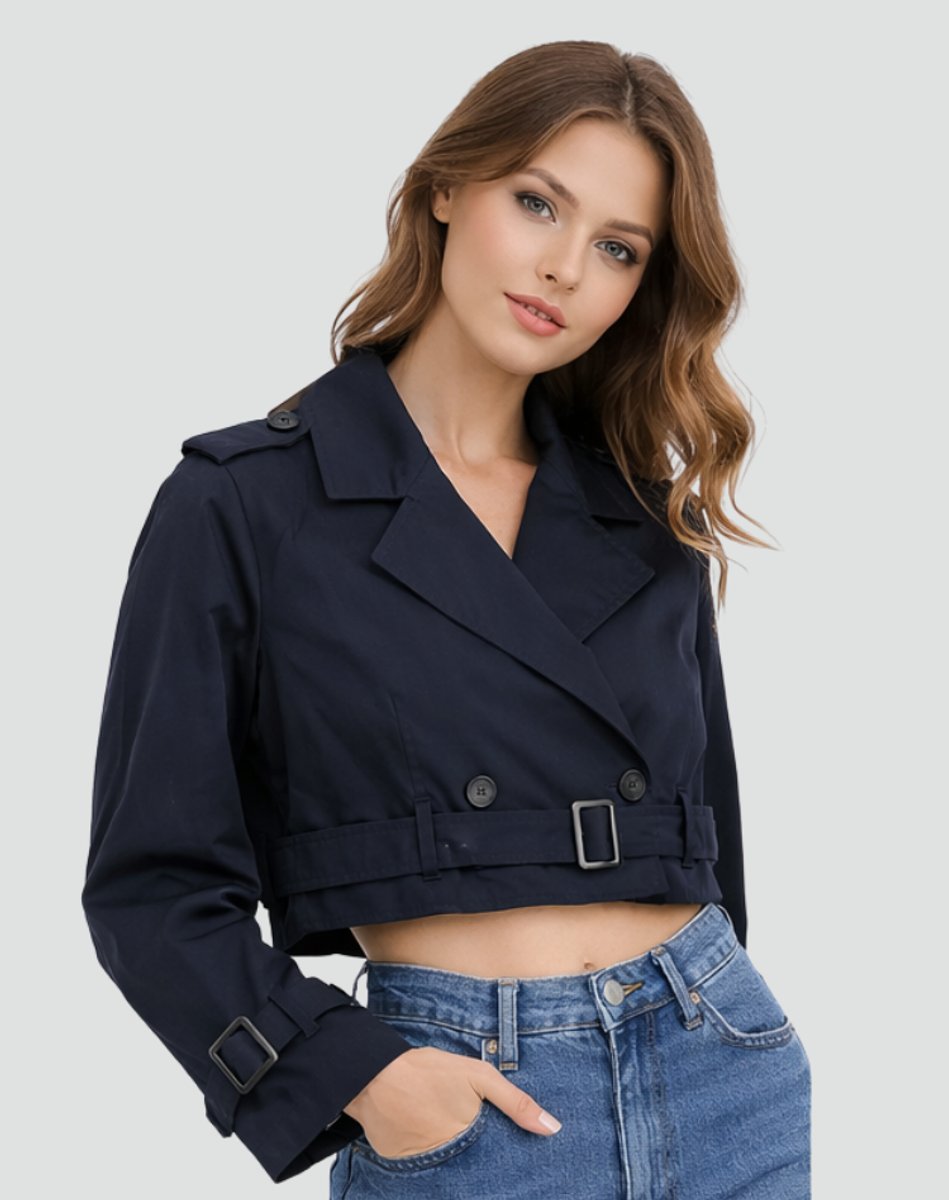 Bridget | Cropped Belted Trench Jacket