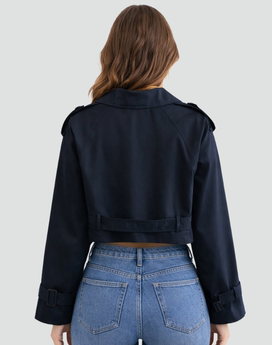 Bridget | Cropped Belted Trench Jacket