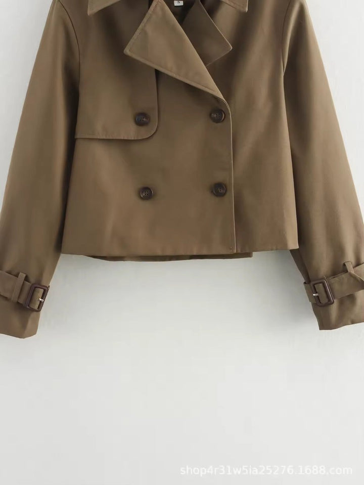 Paulina | Cropped Double-Breasted Trench Coat
