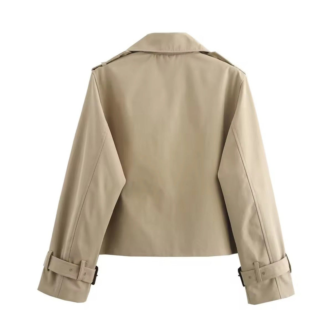 Paulina | Cropped Double-Breasted Trench Coat