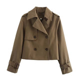 Paulina | Cropped Double-Breasted Trench Coat
