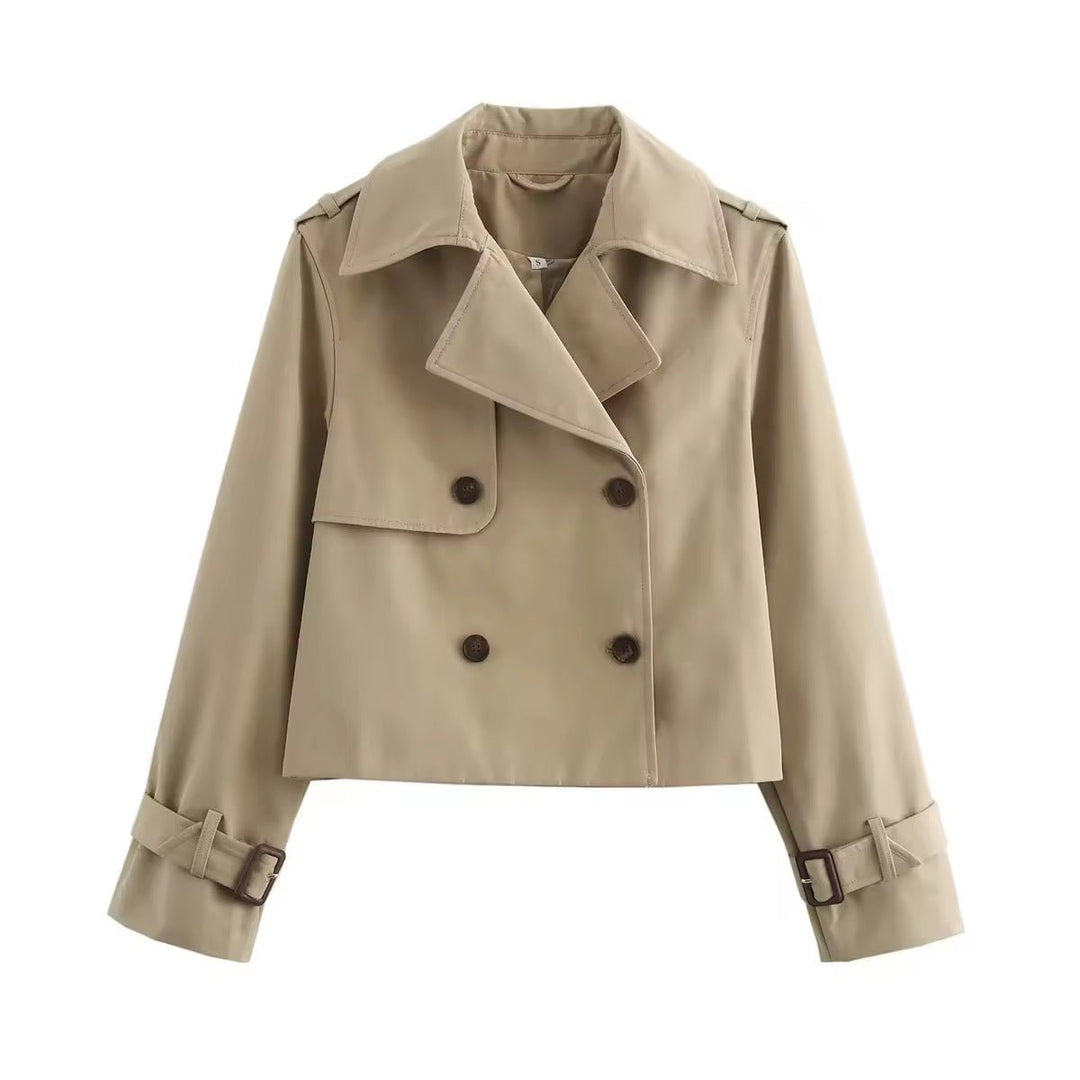 Paulina | Cropped Double-Breasted Trench Coat