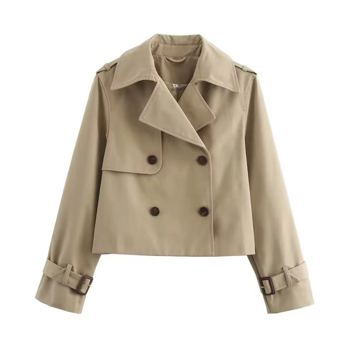 Paulina | Cropped Double-Breasted Trench Coat