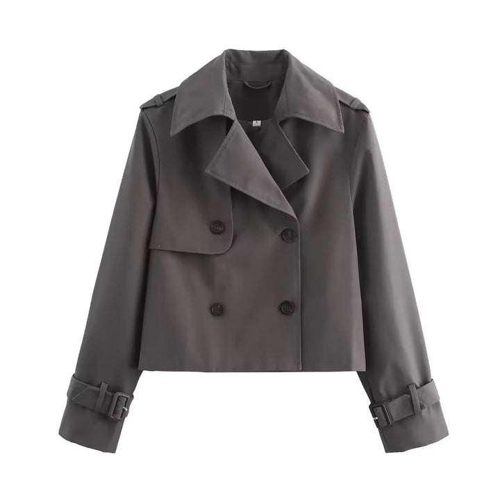 Eugenia | Cropped Double-Breasted Trench Coat
