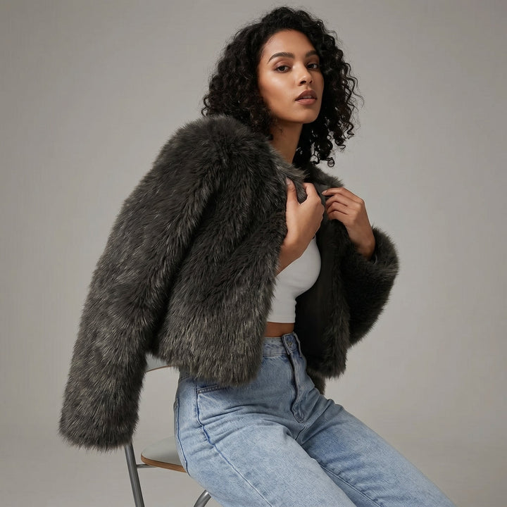 Elaine | Cropped Plush Jacket