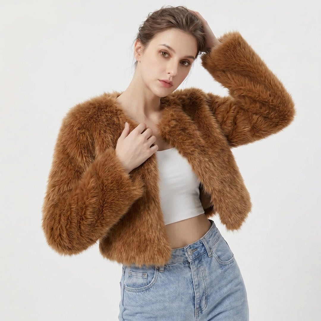 Elaine | Cropped Plush Jacket