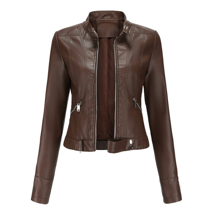 Linnea | Cropped Stand-Collar Moto Jacket