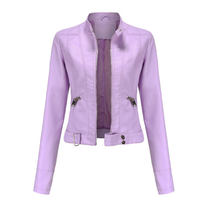 Linnea | Cropped Stand-Collar Moto Jacket