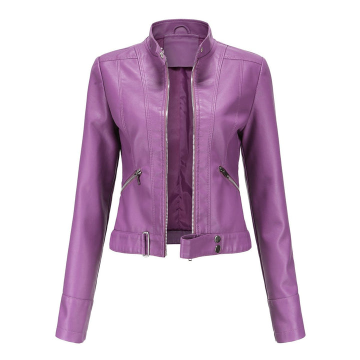 Linnea | Cropped Stand-Collar Moto Jacket