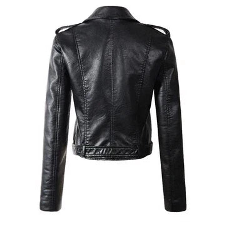 Rachel | Cropped Belted Moto Jacket