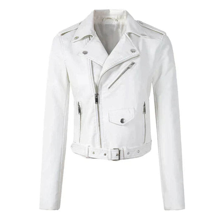Juliet | Cropped Belted Biker Jacket