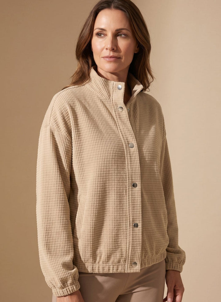 Cressida | Cropped Textured Stand-Collar Jacket