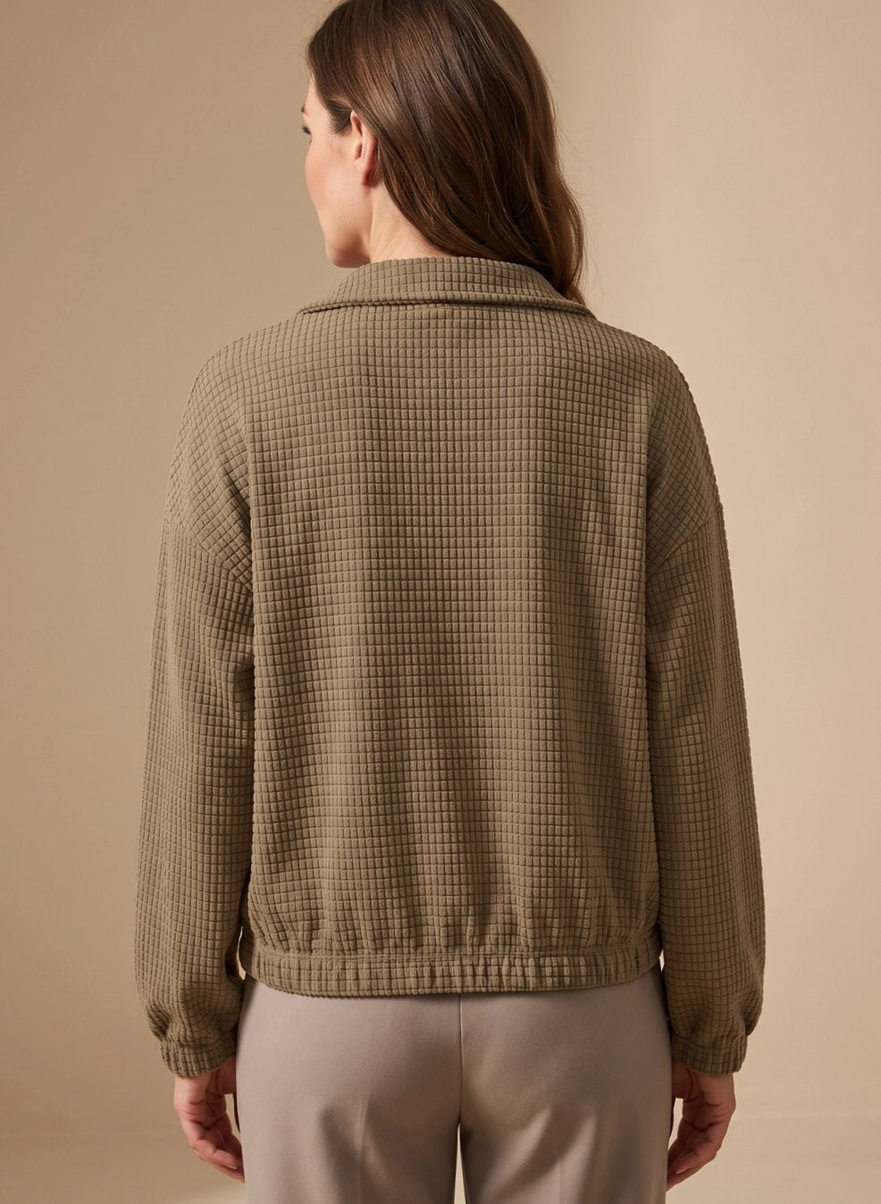 Cressida | Cropped Textured Stand-Collar Jacket