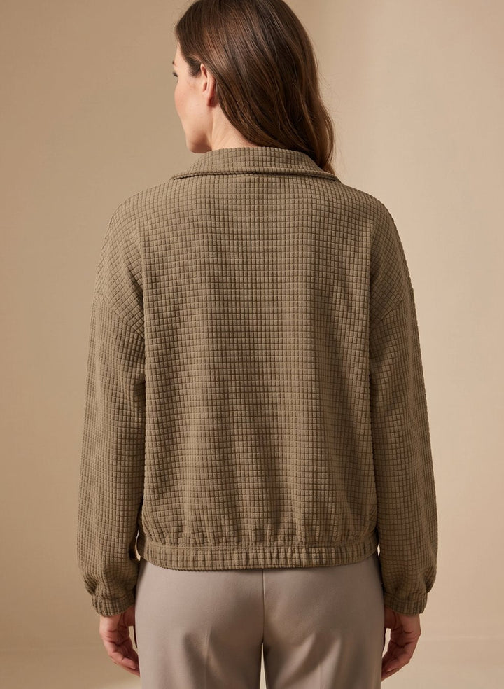 Cressida | Cropped Textured Stand-Collar Jacket