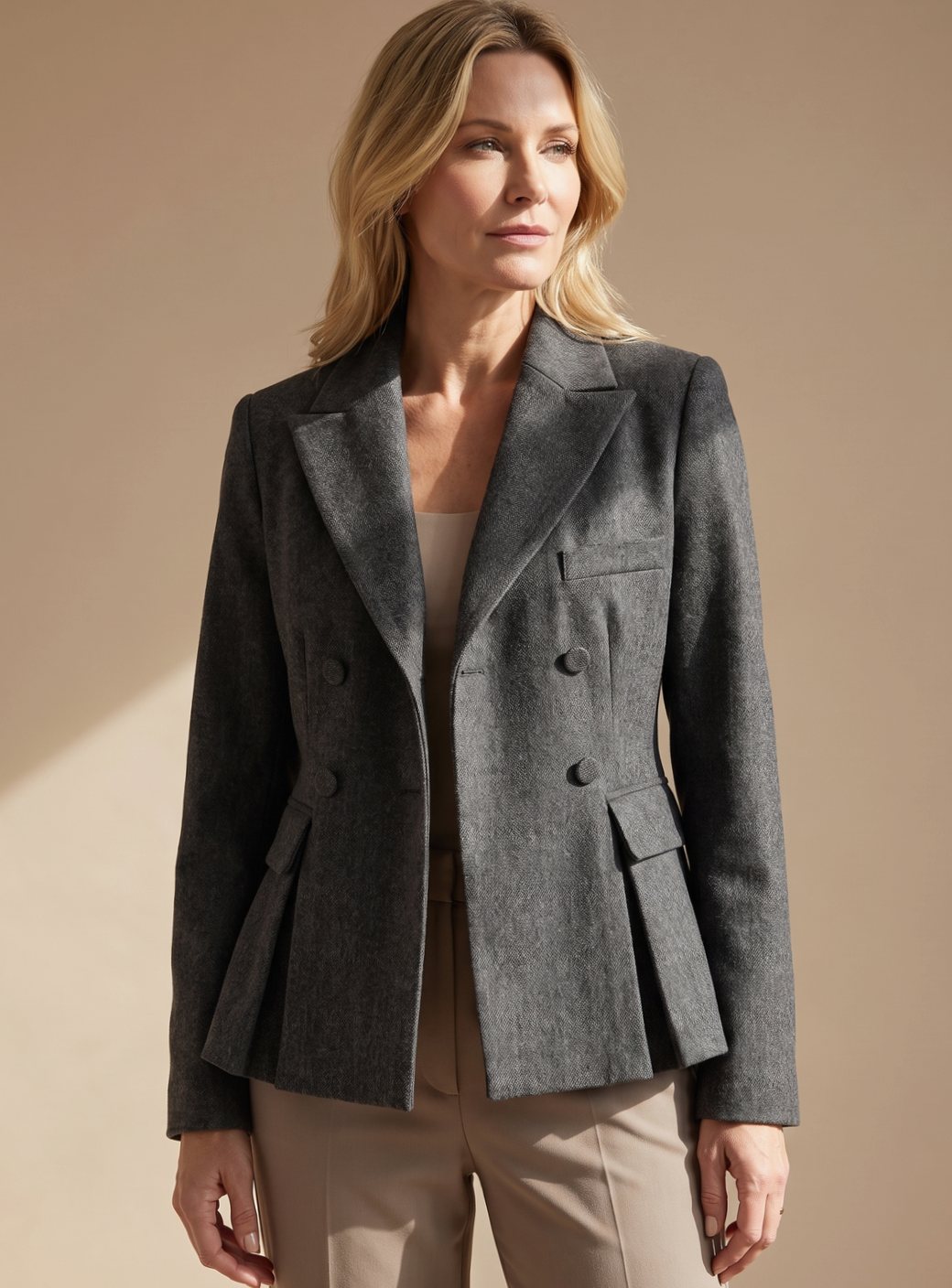 Imogen | Tailored Double-Breasted Peplum Blazer