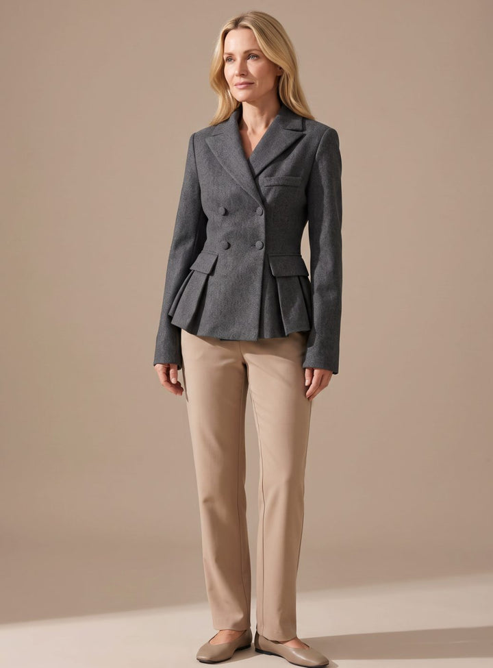 Imogen | Tailored Double-Breasted Peplum Blazer