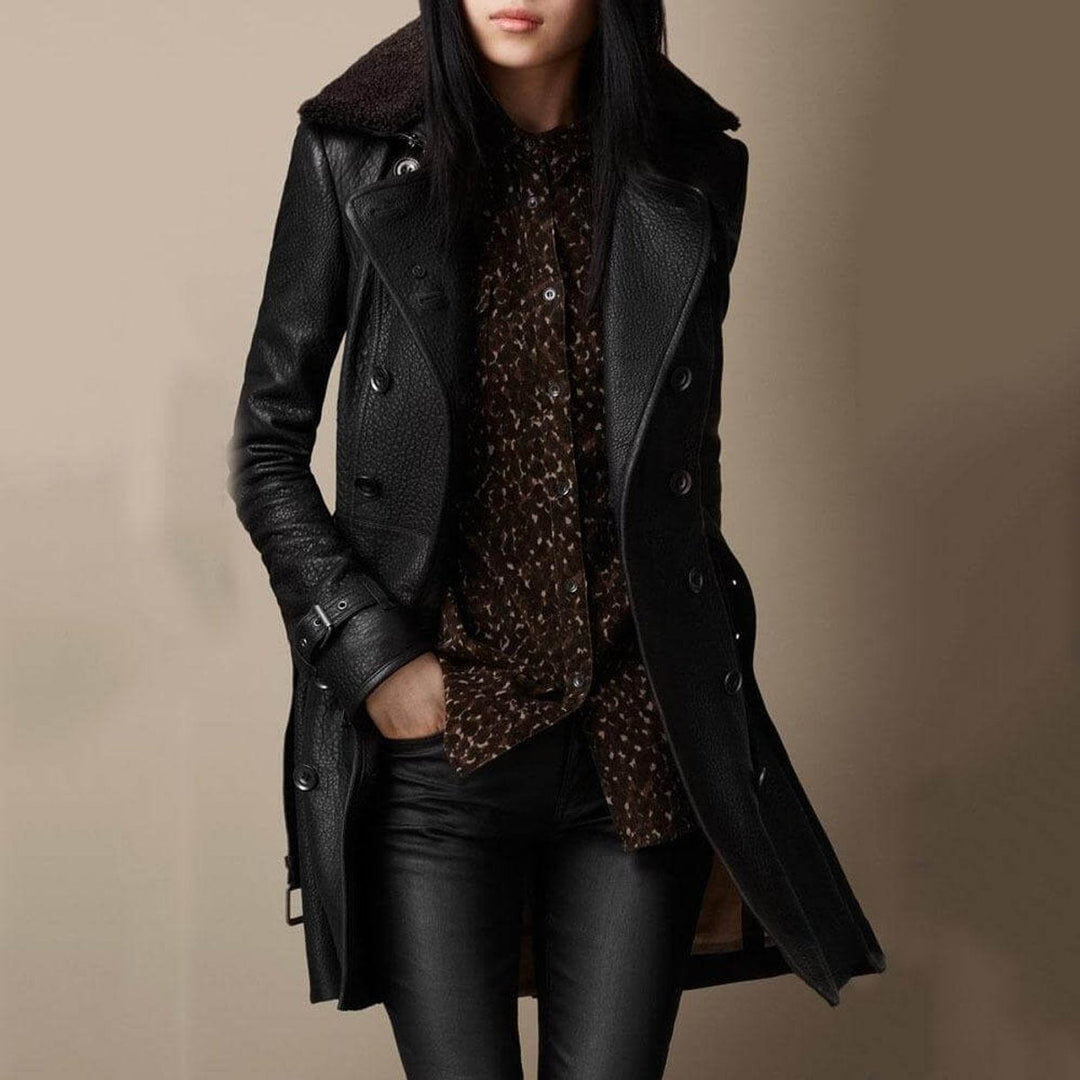 Celine | Belted Double-Breasted Coat