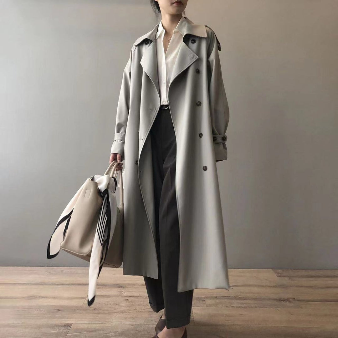 Katherine | Double-Breasted Belted Long Trench Coat