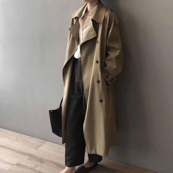 Katherine | Double-Breasted Belted Long Trench Coat