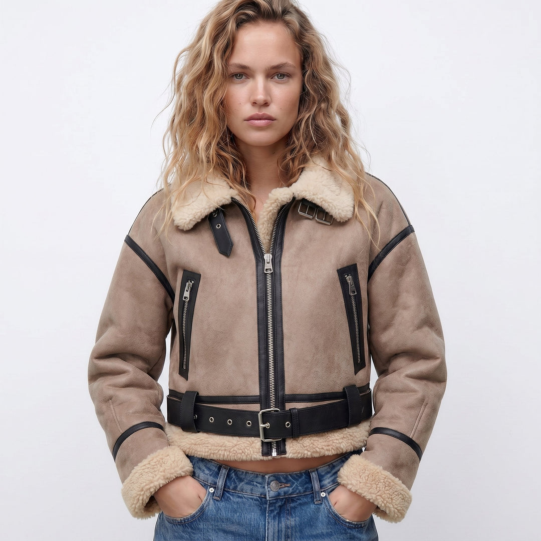 Verena | Cropped Aviator Bomber Jacket