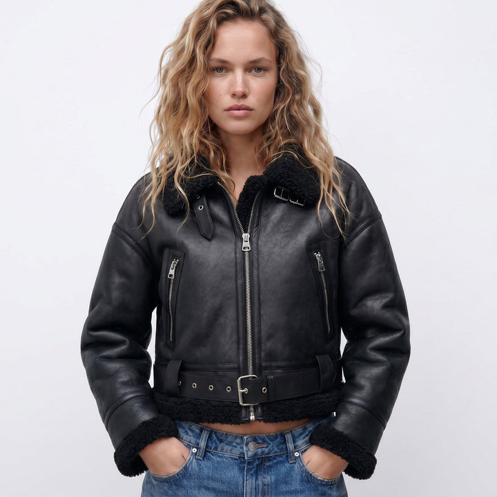 Roberta | Belted Aviator Jacket