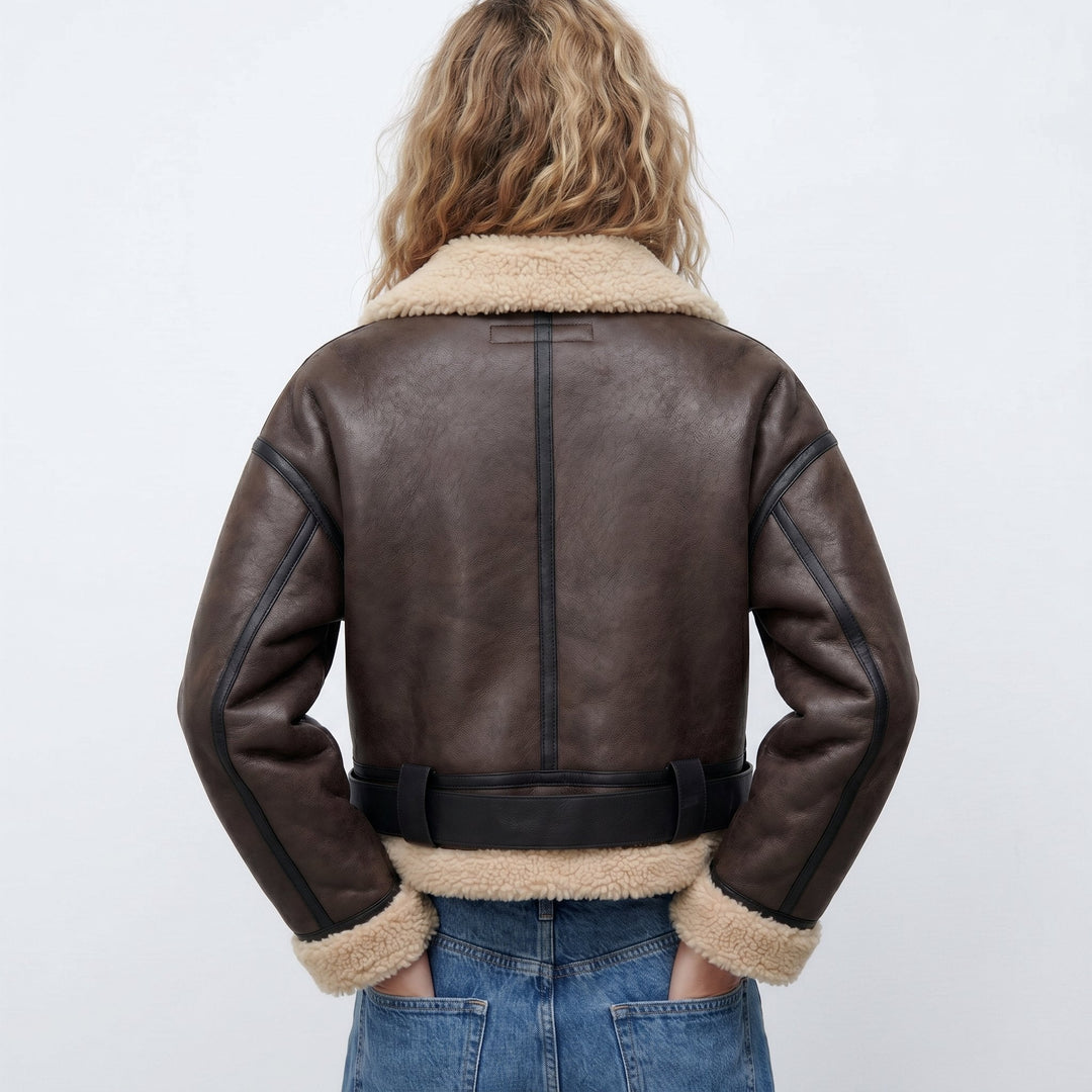 Roberta | Belted Aviator Jacket