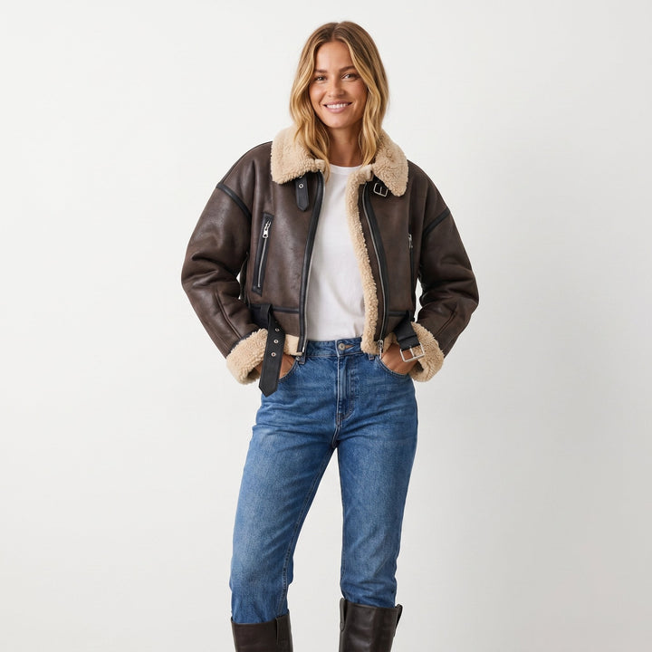 Roberta | Belted Aviator Jacket