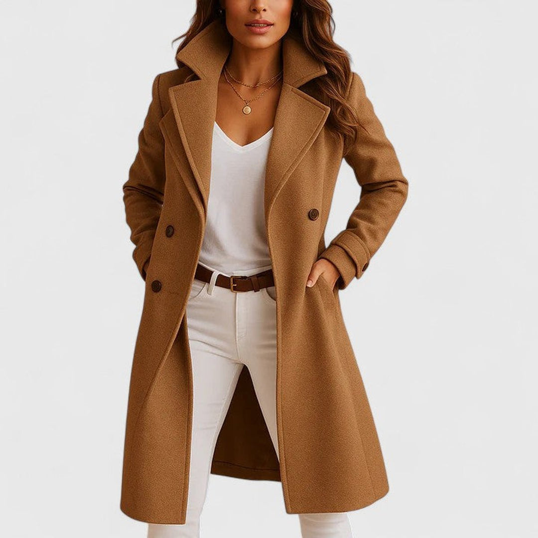 Celeste | Refined Notch-Lapel Long Coat