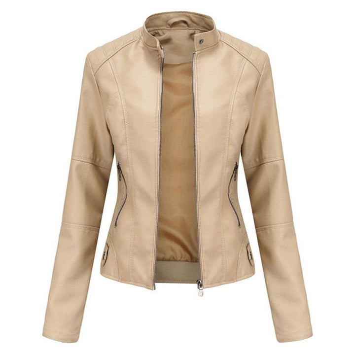 Helen | Refined Stand-Collar Moto Jacket