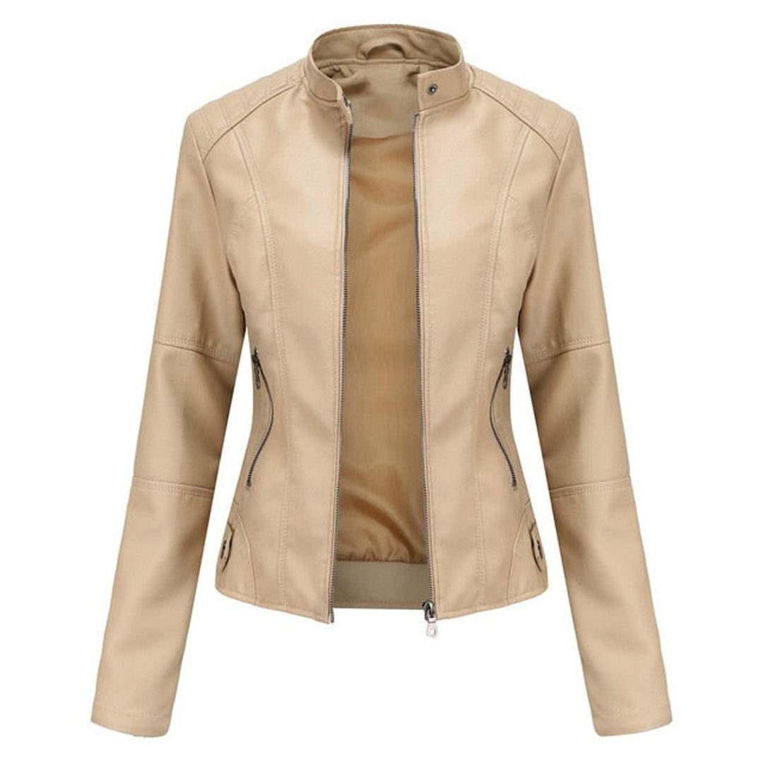 Helen | Refined Stand-Collar Moto Jacket