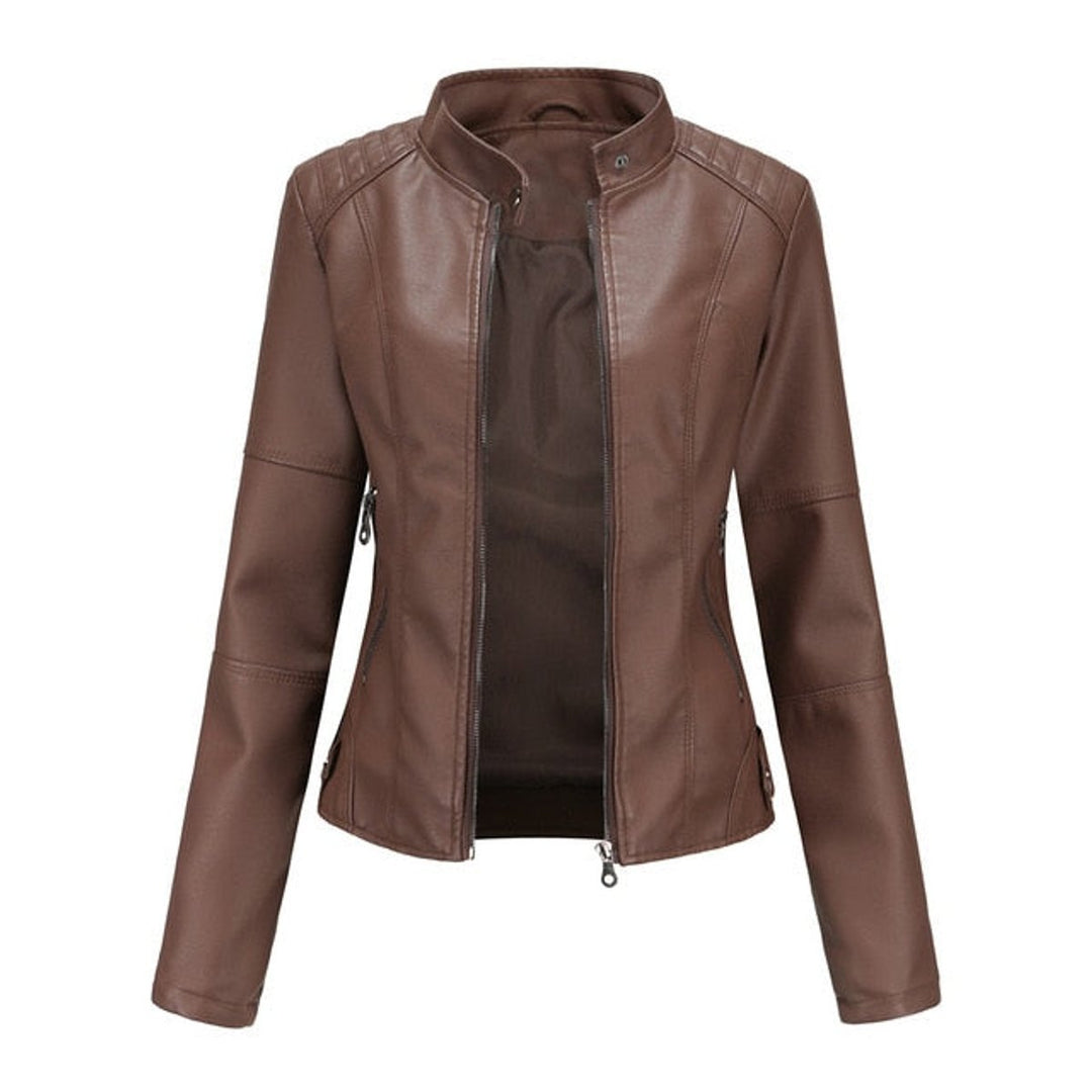 Helen | Refined Stand-Collar Moto Jacket