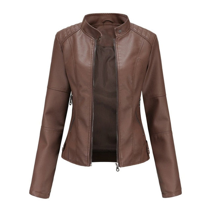 Helen | Refined Stand-Collar Moto Jacket