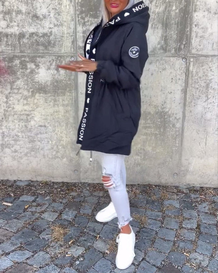 Elena | Hooded Drawstring Midi Parka