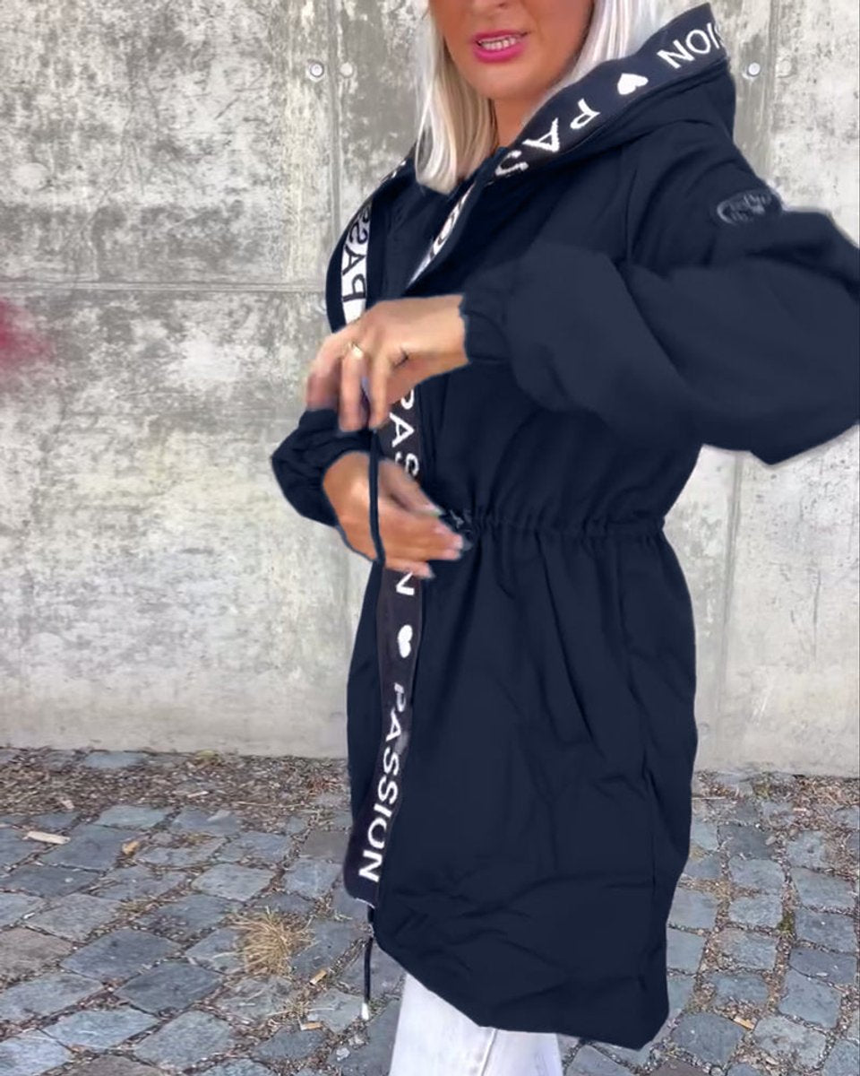 Dorothea | Hooded Drawstring Midi Parka