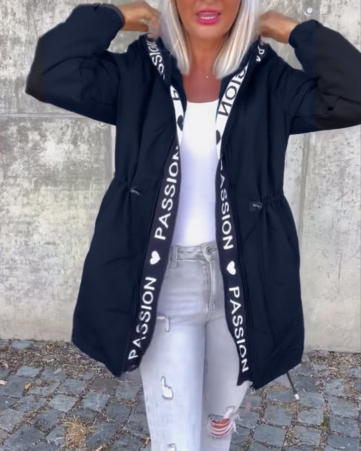 Camila | Hooded Drawstring Midi Parka