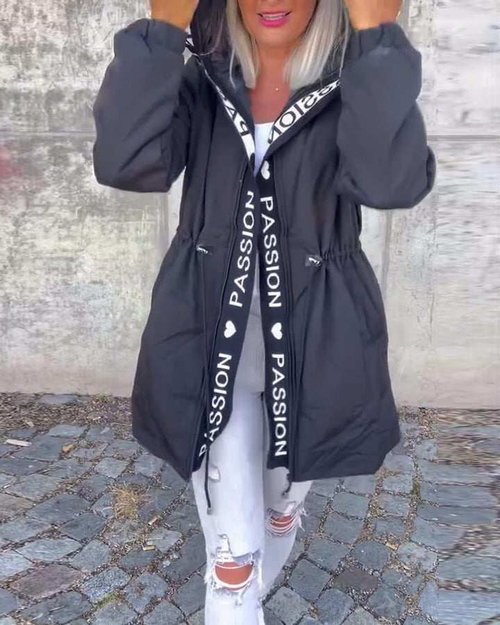 Dorothea | Hooded Drawstring Midi Parka